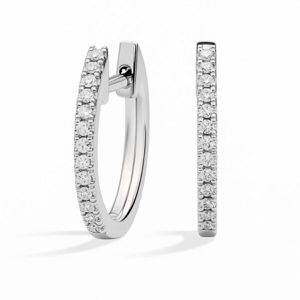 Серьги-кольца с бриллиантами из белого золота
